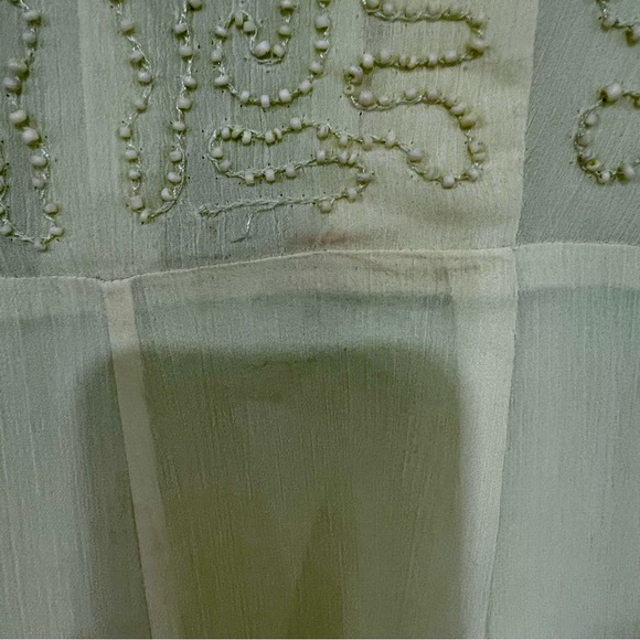 H&M Conscious Collection Beaded Yellow-Green Chiffon Maxi Dress Women’s Sz 8 NWT - Picture 12 of 13